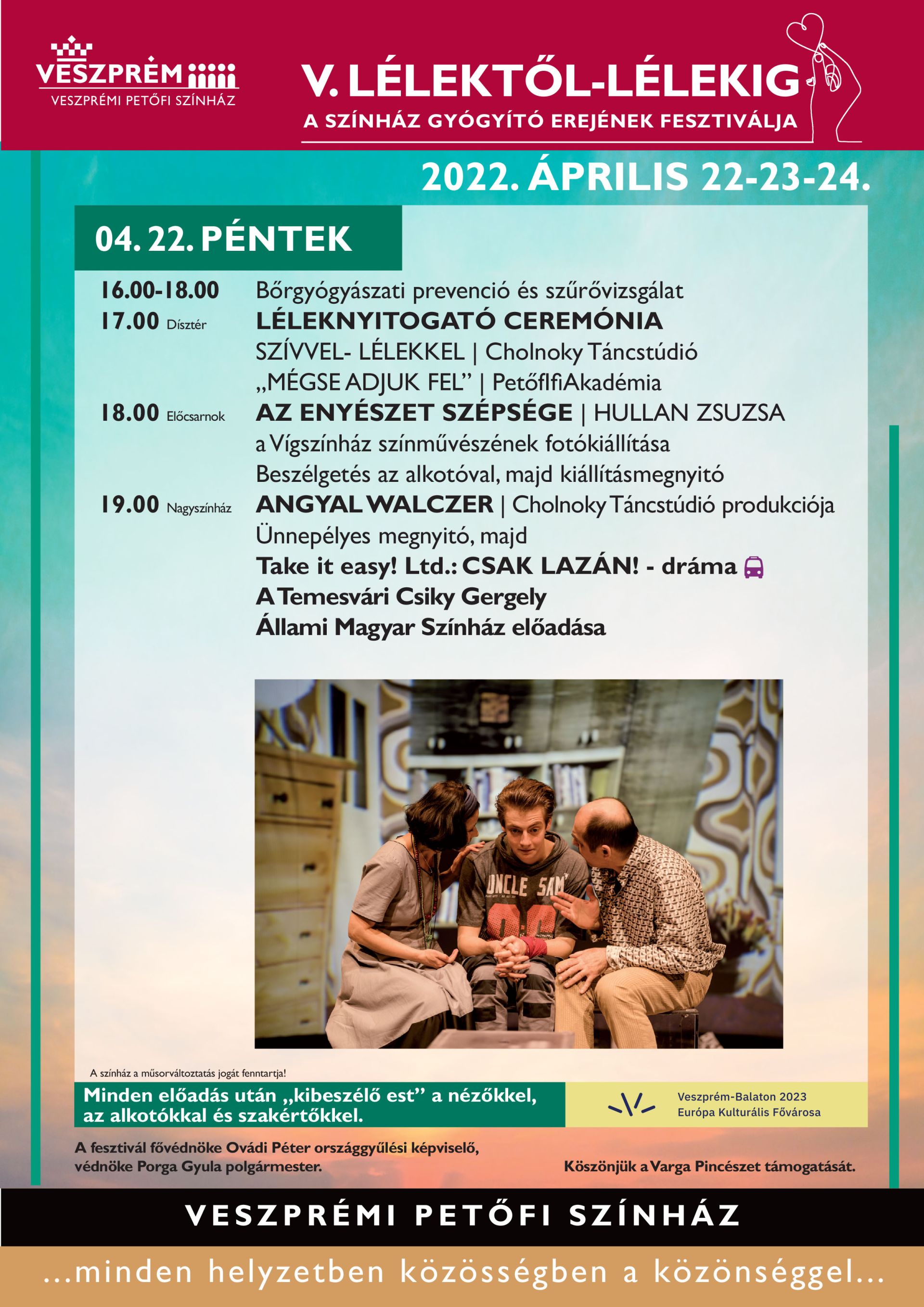 Mentális erősítés a színház gyógyító erejével az V. Lélektől-lélekig Színház Gyógyító Erejének Fesztiválján!