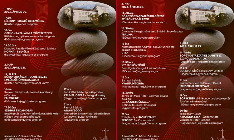 10. Színházi Olimpia és VI. Lélektől-lélekig Színház Gyógyító Erejének Fesztiválja