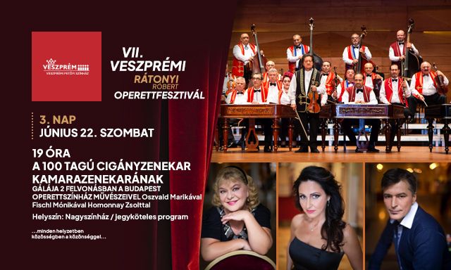 A 100 Tagú Cigányzenekar Kamarazenekarának Gálája a Budapesti Operettszínház művészeivel