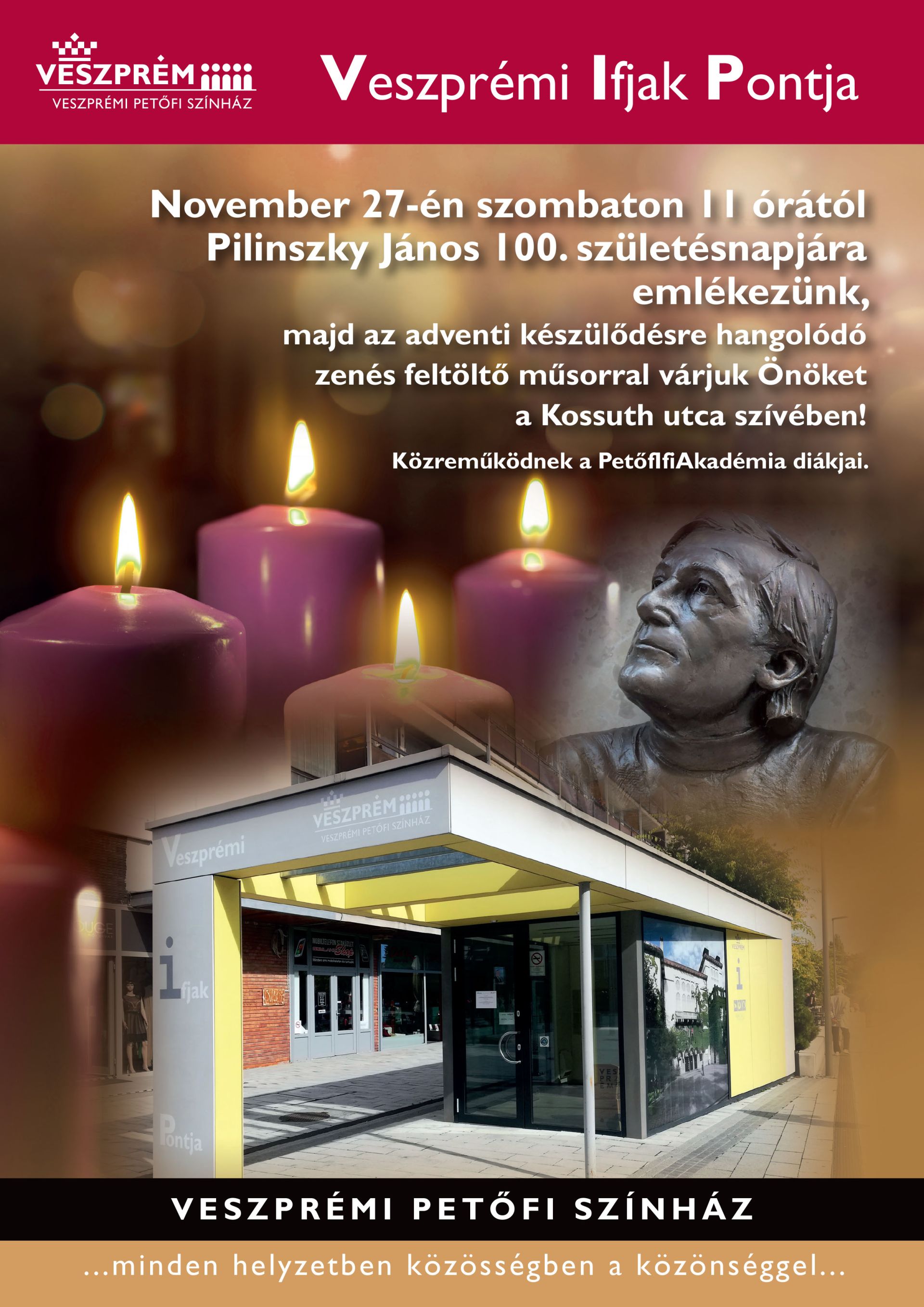 Adventi VIP-műsor sorozattal készül a Veszprémi Petőfi Színház Veszprém város lakóinak!