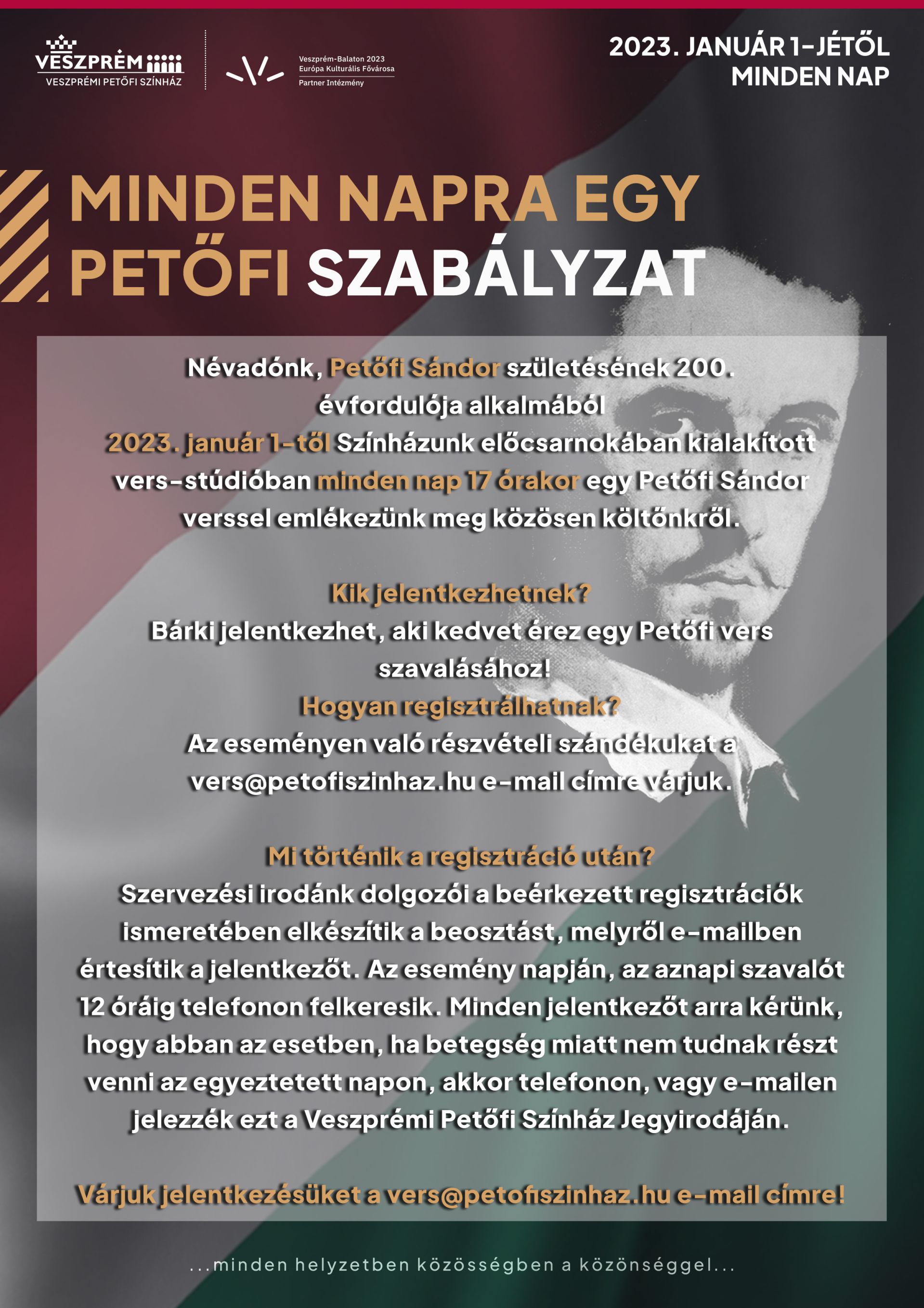 MINDEN NAPRA EGY PETŐFI VERS A VESZPRÉMI PETŐFI SZÍNHÁZBAN!